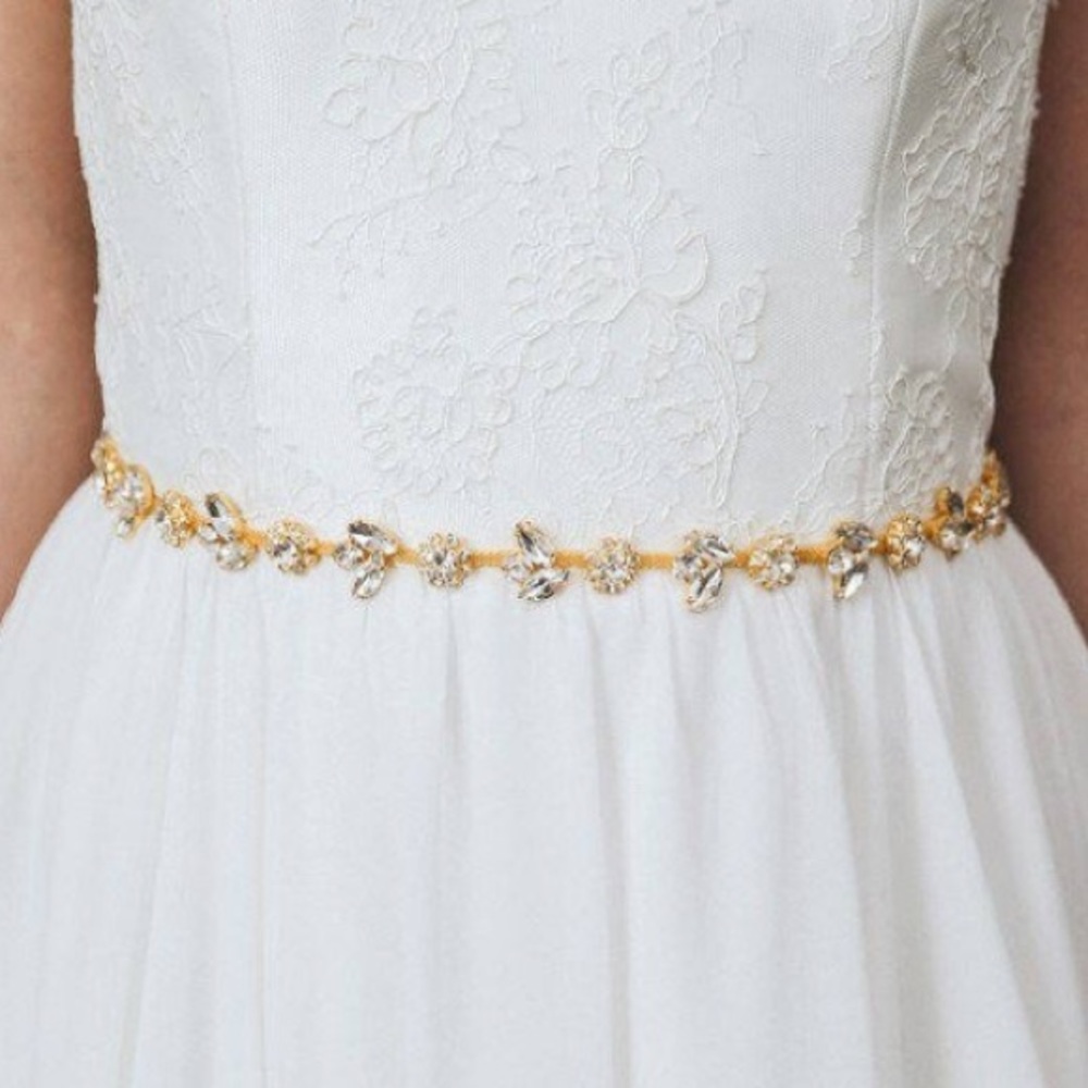 NEW Skinny Gold Gem Bridal Belt or Headpiece
